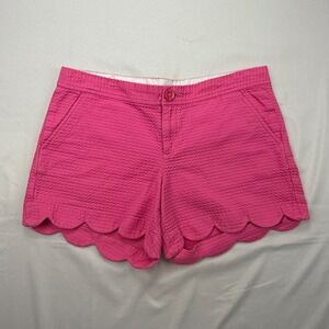 Lilly Pulitzer Buttercup Short Womens 6 Pink Scalloped Seersucker 95509